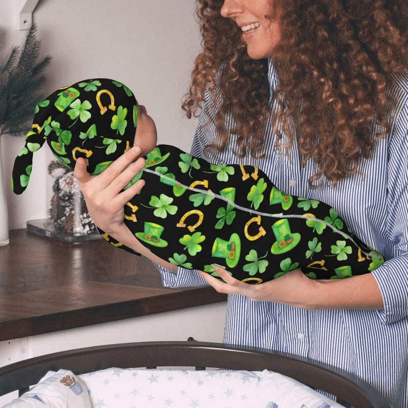 Figtihw St. Patrick's Day Swaddle Blankets Newborn Receiving Blanket Baby Swaddle Wrap Soft Sleeping Sack for Baby Girls Boys - Image 5